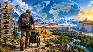 Karl Bushby walking across global landscapes on his 28-year Goliath Expedition